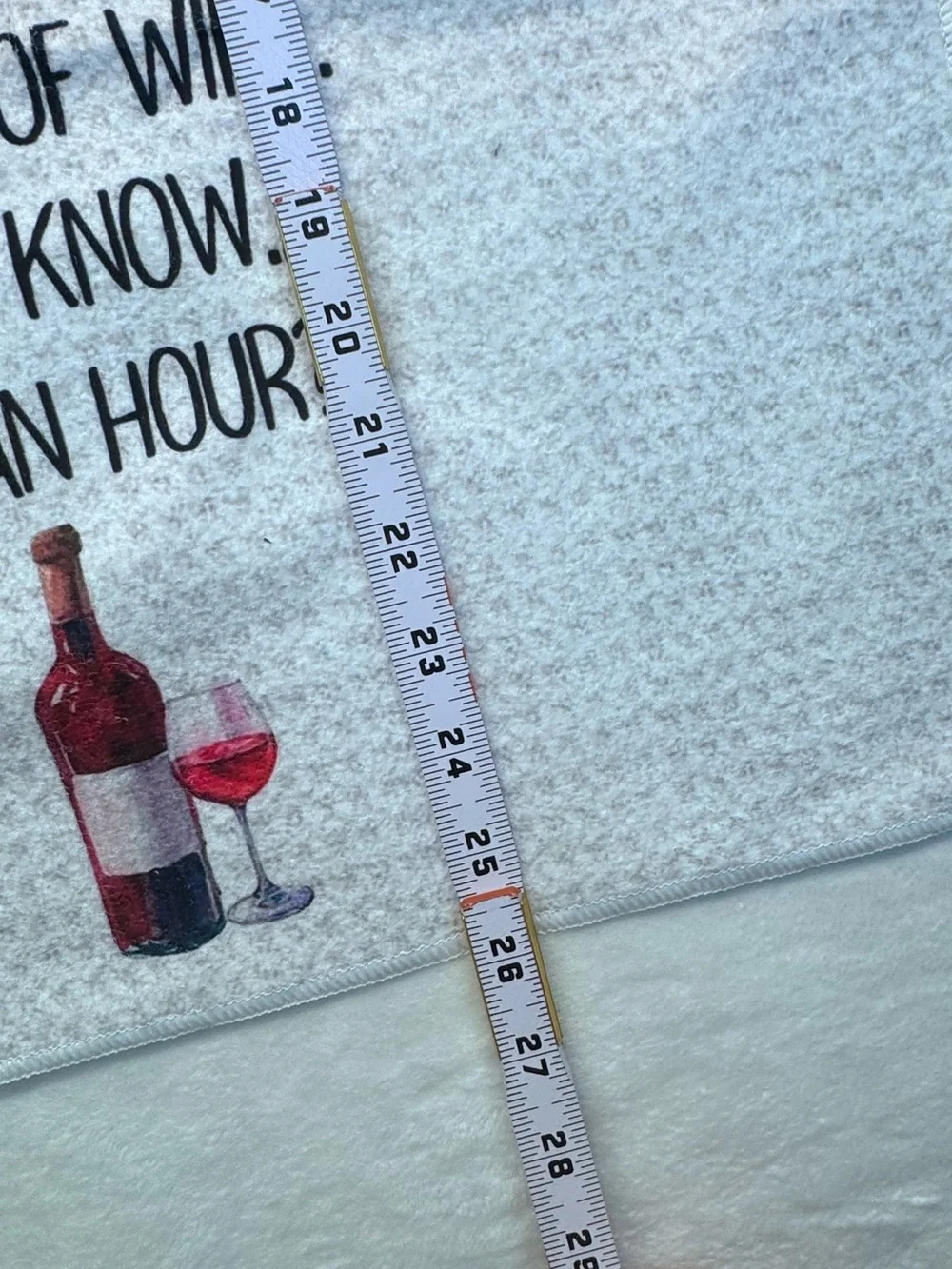 Wine Bottle & Time Printed Kitchen Towel